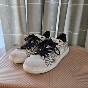 Tory Burch Sneakers Black White Pattern Women's Valley Forge Casual Neutral